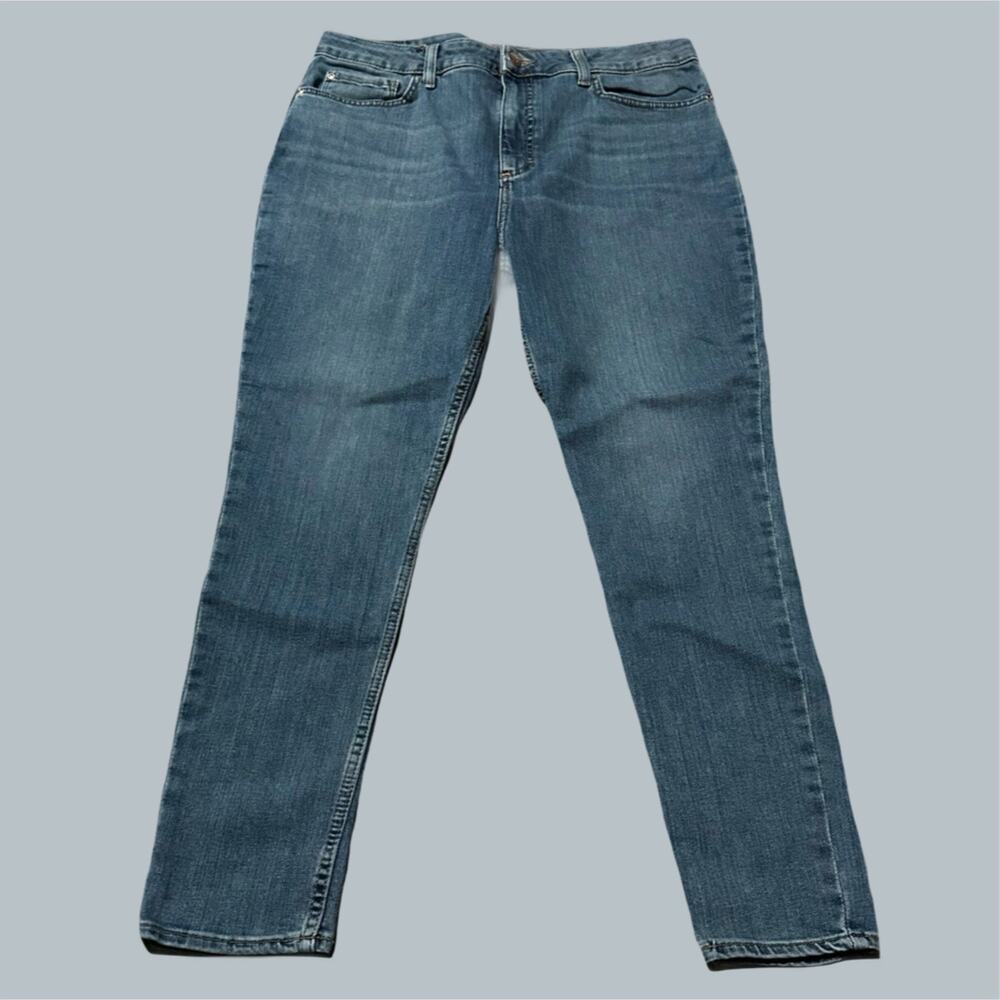 vintage lee Women's size 16 medium wash skinny straight high rise jeans pants